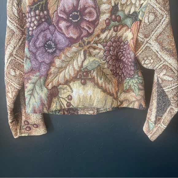 Vintage Paco soler women jacket/ coat Size: S/M color : beige: floral print - Picture 3 of 9